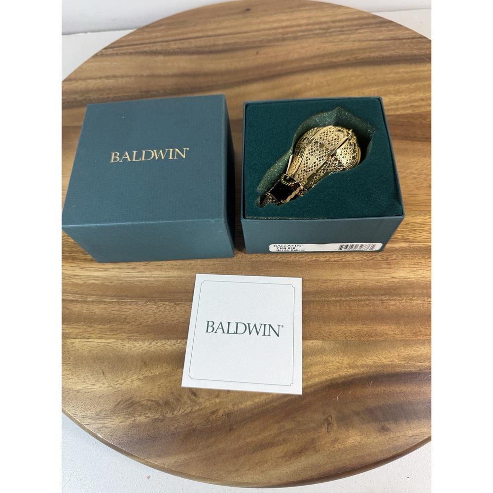 Baldwin Brass 4" Hot Air Balloon Christmas Ornament Finished In 24K Gold